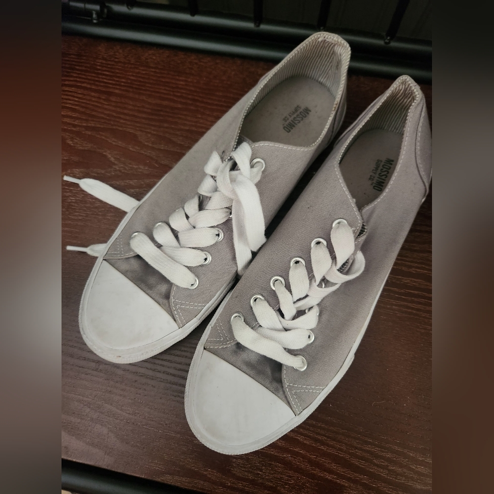 Gray Lace-Up Sneakers